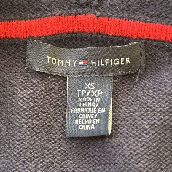 Vintage Tommy Hilfiger Women’s XS Full Zip Sweater Hood Navy/Ivory 2000’s - Picture 3 of 9